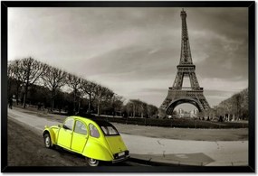 Poszterek keretben 60x40 Sárga autó Franciaországban