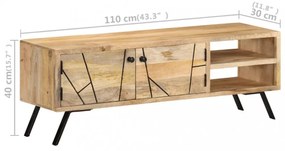 tömör mangófa TV-szekrény 110 x 30 x 40 cm