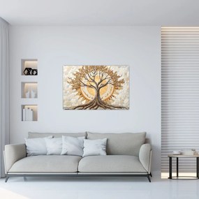 Kép – Arany életfa mozaikban (90x60 cm)