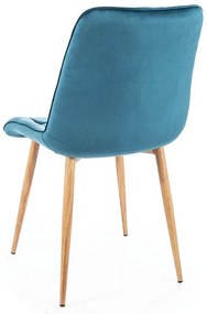 Chic D Velvet étkező szék, türkiz