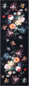 vidaXL Konyhai szőnyeg Fekete 180 x 60 cm Bársony
