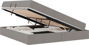 vidaXL Ágy tárolóval és matraccal Tópszínű 160 x 200 cm Poliészter