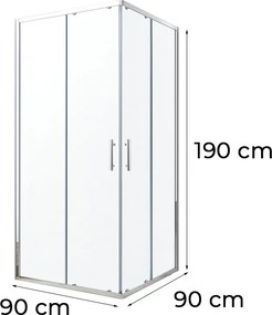 Soul 90x90 cm szögletes zuhanykabin tálca nélkül