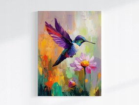 Canvas Vászonkép Színes Madár Kolibri Virágok Természet 75x100