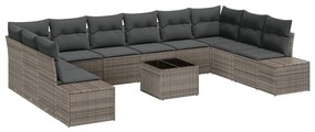 Kerti Kanapé Szett 11 pcs Szürke 344 x 209 x 85 cm Poli rattan