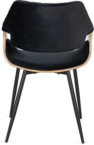 Elegáns Bársony Étkezőszék Fekete/Aranytölgy Színben. DAKOTA