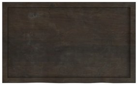 sötétbarna kezelt tömör tölgyfa fali polc 100x60x(2-6) cm