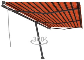 narancs-barna kézzel kihúzható póznás napellenző 600 x 300 cm
