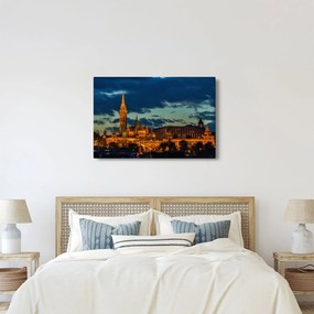 Kivilágított épületek képe (90x60 cm)