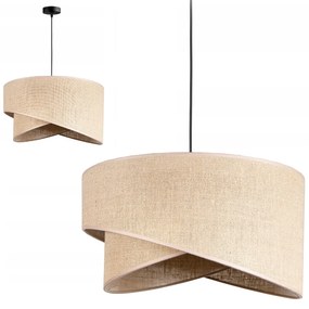 Bézs függőlámpa juta anyagból | Glimex Abazur Juta tulipán GA0177 1xE27