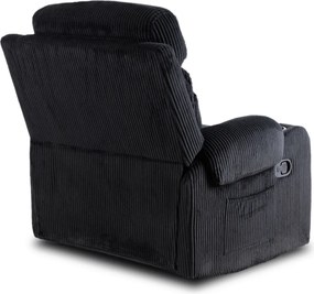 Dönthető fotel fekete kordbársony, TORRES