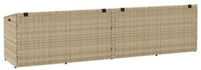 bézs polyrattan kerti tárolóláda 220x50x58 cm