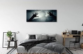 Canvas képek Árnyék kezek és a fej formáját 125x50 cm