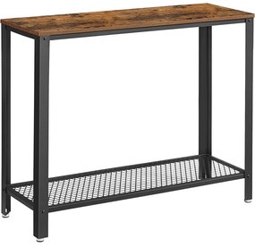 Modern stílusú konzolasztal, asztal állítható lábakkal barna-fekete