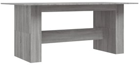 Szürke sonoma színű szerelt fa étkezőasztal 180 x 90 x 76 cm
