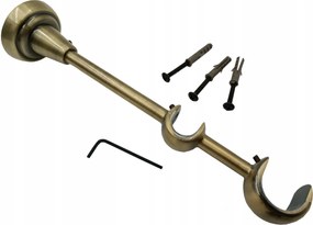 Függönykarnis tartó 25+19mm dupla Fém Arany Antik