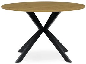 Kerek Étkezőasztal 120×120 cm, MDF, Vad Tölgy. HT-F4120 OAK