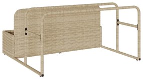 bézs polyrattan medence melletti úszótároló 110x100x57 cm