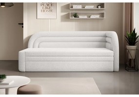 Krémszínű buklé kinyitható-tárolóhelyes kanapé jobb oldali 223 cm Fabillo – ELTAP