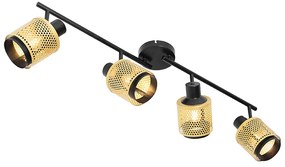 Ipari reflektor lámpa fekete arannyal 4-lámpás - Kayden