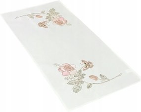 Asztali Futófelület 40x240 Fehér Dekoratív Virágok