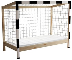 Gyerekágy 90 cm Facilmente (természetes + fehér + fekete) (ágyráccsal) (tárolóhellyel). 1116345