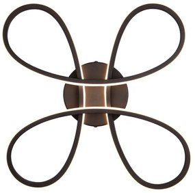 Fekete LED mennyezeti lámpa 40x40 cm Fly – Trio