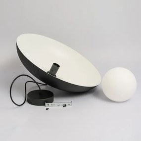 ECLIPSE kábellel függesztett csillár 1xE27/15W/230V fekete/fehér