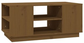mézbarna tömör fenyőfa dohányzóasztal 90x49x40,5 cm