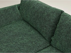 Sötétzöld zsenília kinyitható-tárolóhelyes sarokkanapé (jobb oldali-heverő résszel) Leon – Maison de Rêve