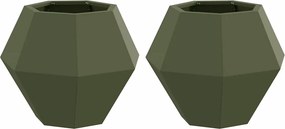 vidaXL Növénytartó 2 pcs Olajzöld 50 x 50 x 40 cm Acél