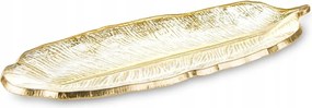 Patera Arany Levél Üveg 37cm Levél Alakú