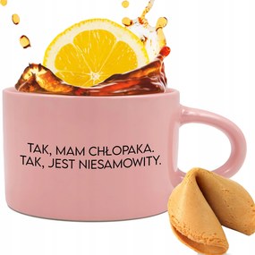 Csésze Rózsaszín 200ml Ajándék Valentin nap Van Egy Fiú Süti Jóslás