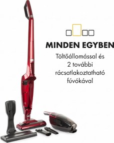 Klarstein TurboHybrid, porszívó, padló- és kézi porszívó, metál piros