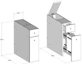 Fürdőszobaszekrény SMART 60x55 cm fehér