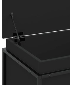 fekete szerelt fa tárolóláda fedéllel 100 x 40 x 51,5 cm