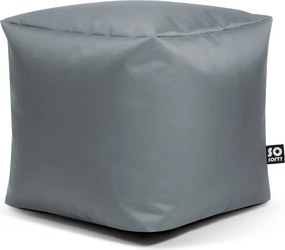 Szürke bőrutánzat gyerek babzsákfotel Cube M – So Soft?