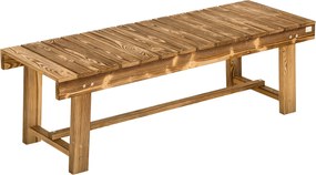 Outsunny Kerti Pad, 2 Személyes Fa Pad, Ülő Pad, Kerti Bútor, Rusztikus Pad, Tömb Fa, Sötét Barna, 110 x 38 x 35 cm | Aosom