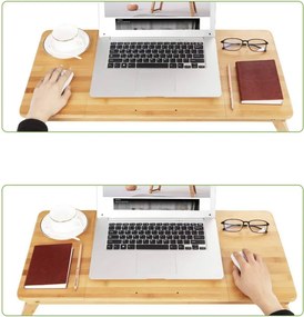 Bambusz laptop asztal állítható magasság 71x35cm
