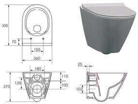 Cersanit City Oval CleaOn, függő WC csésze ülőke nélkül, fehér, K35-025