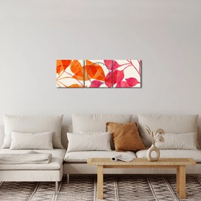 Kép - Narancssárga levelek (órával) (90x30 cm)