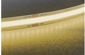 LED szalag COB LED csík, 1600 LED/5 fm, hideg fehér, 8W/fm,  40W/5fm , 8mm , 5fm/tekercs, 12V, IP20, 800lm/m N