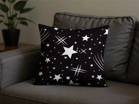 NIGHT SKY 2 db mikroszálas díszpárnahuzat szett 45x45 cm, fekete