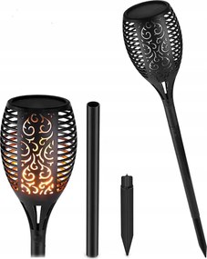 Kerti lámpa Napelemes Beszúrható Lámpa Fáklya mozgó láng Hő