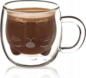 Termikus pohár dupla falú kávéscsésze tea gyógynövények Cica