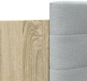 sonoma tölgy színű ágykeret fejtámlával és LED-ekkel 100x200 cm