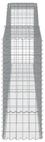 vidaXL 15 db íves horganyzott vas gabion kosár 400x50x120/140 cm