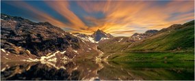 Kép - Visszaverődés a hegyi tóban (120x50 cm)