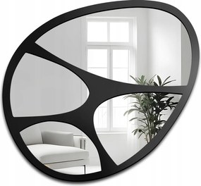 Figo modern tükör matt fekete Mdf keretben 80x67 falra szerelhető