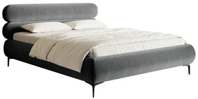 Franciaágy 160 cm Rirri 160 (ágyráccsal) (tárolóhellyel) (szürke + fekete) . 1099908